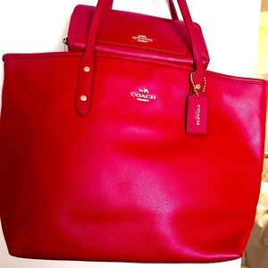 Coach small tote with matching wallet.